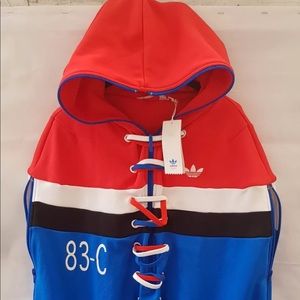 Adidas Rare Unisex Blueazur Bluebird Hooded Jacket